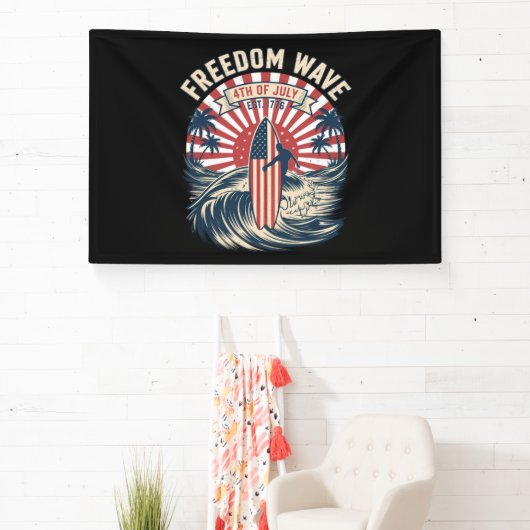 Vrijheidsgolf 4 juli spandoek (Insitu)