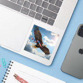 Vrijheidsopgang – Patriottische Adelaar 4 juli Sticker (Laptop met iPhone)