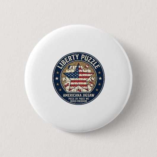 Vrijheidspuzzel Patriottische Patriottische Puzzel Ronde Button 5,7 Cm (Voorkant)
