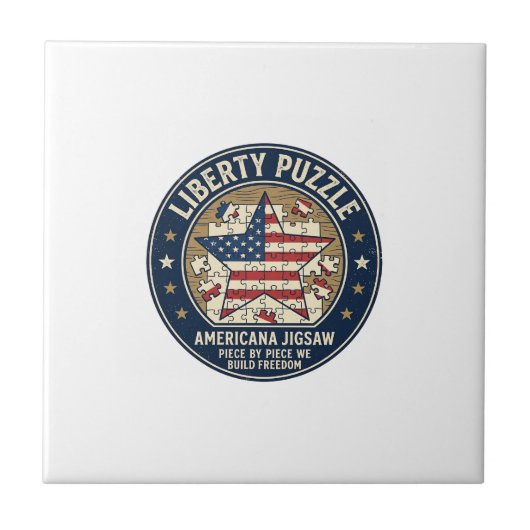 Vrijheidspuzzel Patriottische Patriottische Puzzel Tegeltje (Voorkant)