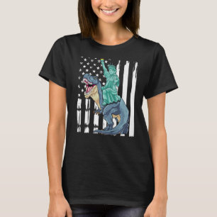 Vrijheidsruiend dinosaurus patriottisch Trex 4 T-shirt