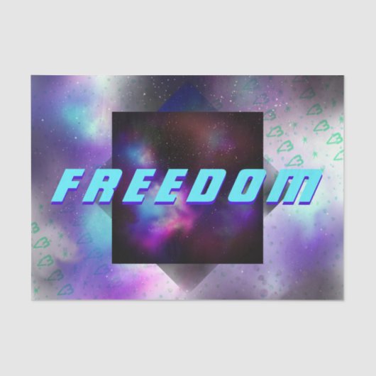 Vrijheidsruimte - Nebula, sterren, hartslagpapier Tissuepapier (Voorkant)