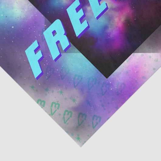 Vrijheidsruimte - Nebula, sterren, hartslagpapier Tissuepapier (Detail)