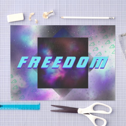 Vrijheidsruimte - Nebula, sterren, hartslagpapier Tissuepapier (Craft)