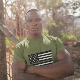 Vrijheidsscripts Groene Lijn Vlag Militaire T-shirt