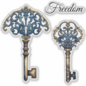 Vrijheidssleutels Sticker (Voorkant)