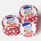 Vrijheidsspellen liggen in het durven zijn poker chips (Opstapeling)