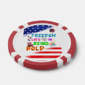 Vrijheidsspellen liggen in het durven zijn poker chips (Enkel)