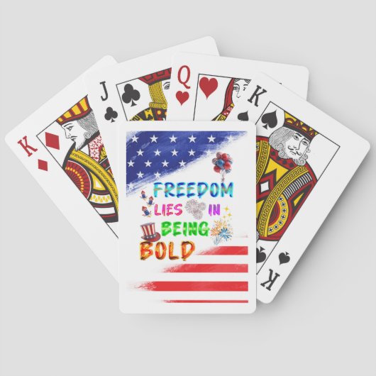 Vrijheidsspellen liggen in het zijn van durf pokerkaarten (Achterkant)