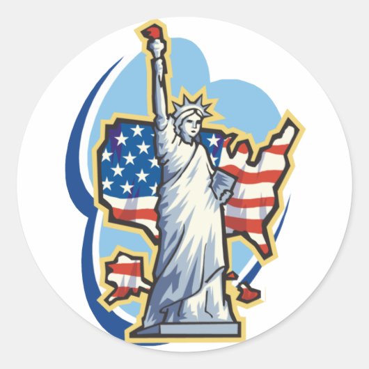 Vrijheidsstandsticker Ronde Sticker (Voorkant)