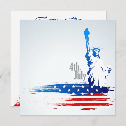 Vrijheidsstatus 4 juli uitnodiging (Voorkant / Achterkant)