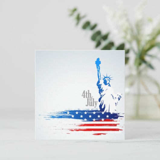 Vrijheidsstatus 4 juli uitnodiging (Staand voorkant)