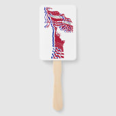 Vrijheidsstatus Amerikaanse vlag en Jouw tekst Handwaaier (Achterkant)