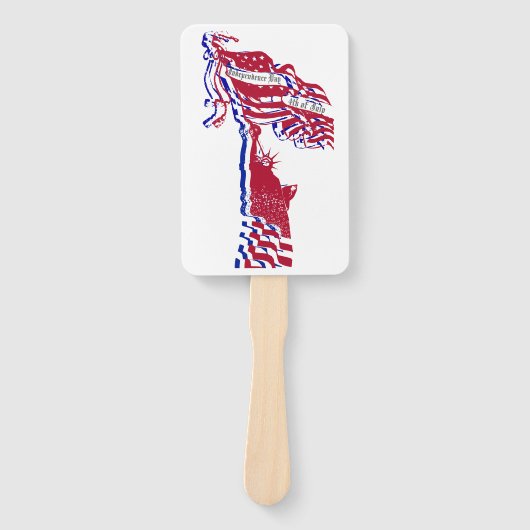 Vrijheidsstatus Amerikaanse vlag en Jouw tekst Handwaaier (Voorkant)