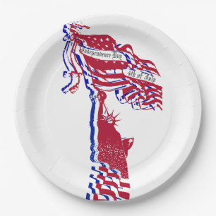 Vrijheidsstatus Amerikaanse vlag en Jouw tekst Papieren Bordje