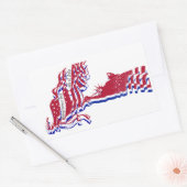 Vrijheidsstatus Amerikaanse vlag en Jouw tekst Rechthoekige Sticker (Envelop)