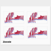 Vrijheidsstatus Amerikaanse vlag en Jouw tekst Rechthoekige Sticker (Vel)