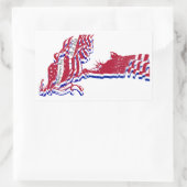 Vrijheidsstatus Amerikaanse vlag en Jouw tekst Rechthoekige Sticker (Tas)