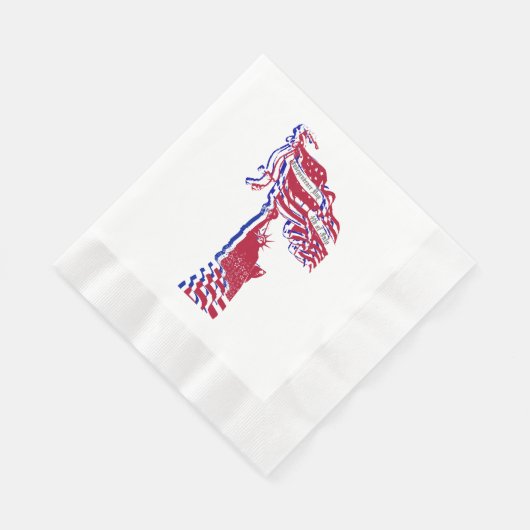 Vrijheidsstatus Amerikaanse vlag en Jouw tekst Servet (Hoek)