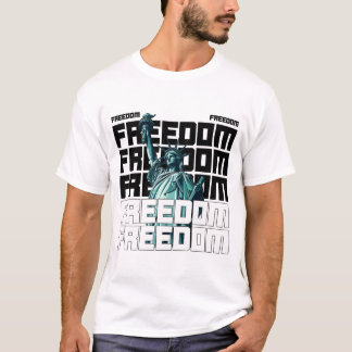 Vrijheidstypografie met Vrijheidsbeeld T-shirt