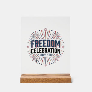 Vrijheidsviering 4 juli Patriottisch shirt ontwerp Acryl Bord