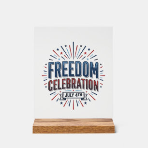 Vrijheidsviering 4 juli Patriottisch shirt ontwerp Acryl Bord