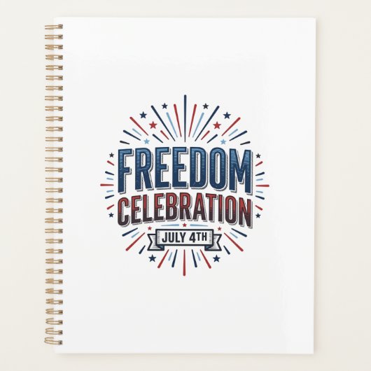 Vrijheidsviering 4 juli Patriottisch shirt ontwerp Planner (Voorkant)