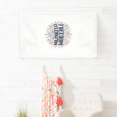 Vrijheidsviering 4 juli Patriottisch shirt ontwerp Spandoek (Insitu)