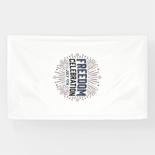 Vrijheidsviering 4 juli Patriottisch shirt ontwerp Spandoek (Horizontaal)