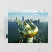 Vrijheidsvlam en Manhattan Skyline Briefkaart (Voorkant / Achterkant)