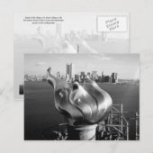 Vrijheidsvlam en Manhattan Skyline Briefkaart (Voorkant / Achterkant)
