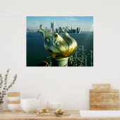 Vrijheidsvlam en Manhattan Skyline Poster (Keuken)