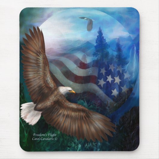 Vrijheidsvlucht - Eagle Art Mousepad Muismat (Voorkant)