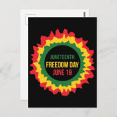 Vrijheidsvrijheid van 19 juni briefkaart (Voorkant / Achterkant)