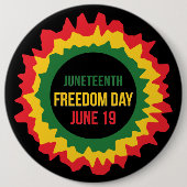 Vrijheidsvrijheid van 19 juni   ronde button 6,0 cm (Voorkant)