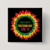 Vrijheidsvrijheid van 19 juni vierkante button 5,1 cm (Voorkant)