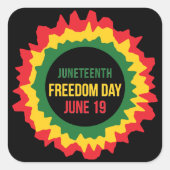 Vrijheidsvrijheid van 19 juni vierkante sticker (Voorkant)