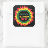 Vrijheidsvrijheid van 19 juni vierkante sticker (Tas)