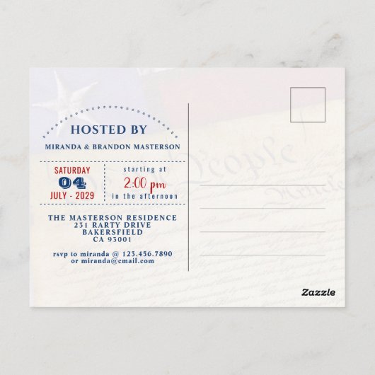 Vrijheidsvuurwerk 4e uitnodiging van juli (Achterkant)