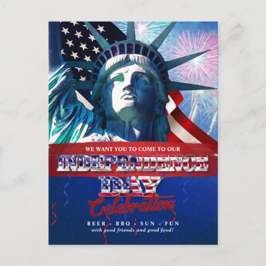 Vrijheidsvuurwerk 4e uitnodiging van juli (Voorkant)
