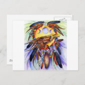 Vrijheidswolf en Eagle Spirits Unite Briefkaart (Voorkant / Achterkant)