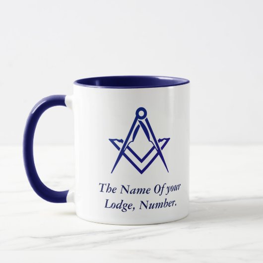 Vrijmetselaar Compass Blue Mok (Links)