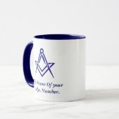 Vrijmetselaar Compass Blue Mok (Voorkant links)