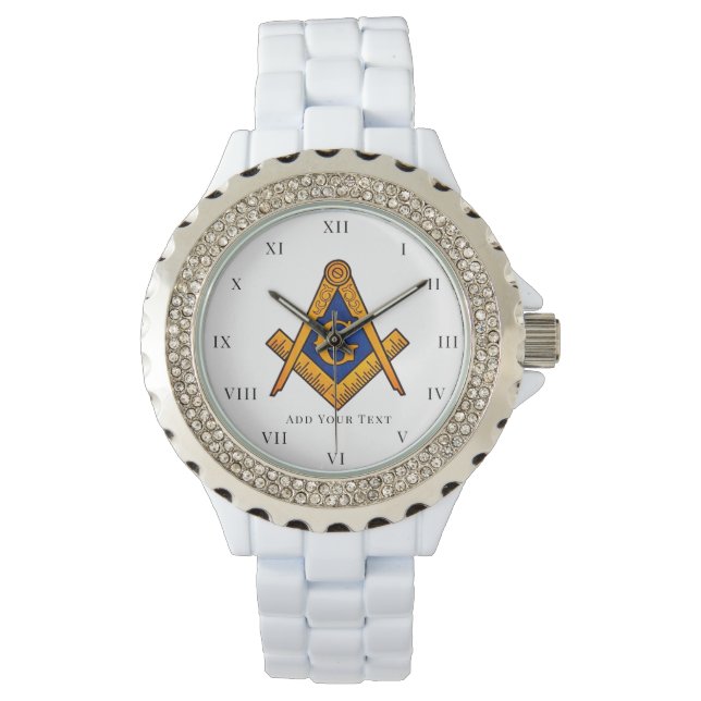 Vrijmetselaar Dames Night Square Kompas Masonic Gi Horloge (Voorkant)