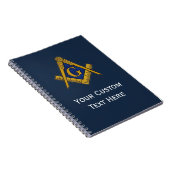 Vrijmetselaar geschenken plein en kompas blauw notitieboek (Rechterzijde)