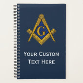 Vrijmetselaar geschenken plein en kompas blauw planner (Voorkant)