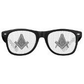 Vrijmetselaar geschenken vierkant kompas retro zonnebril (Voorkant)