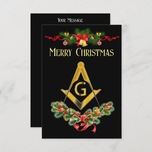 Vrijmetselaar kerstkaart aankondiging (Voorkant / Achterkant)