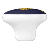 Vrijmetselaar Maçonnieke marineblauw en goud Keramische Knop (Zijkant)