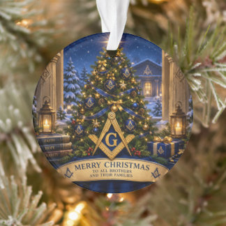 Vrijmetselaar Maçonnieke Waterverf Kerstboom Ornament